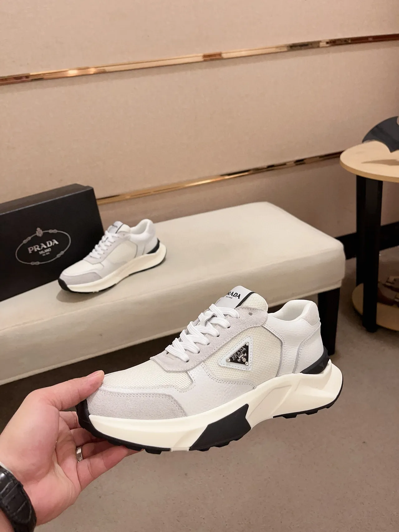 Prada Cloudbust White and Black Lifestyle Sneakers 3