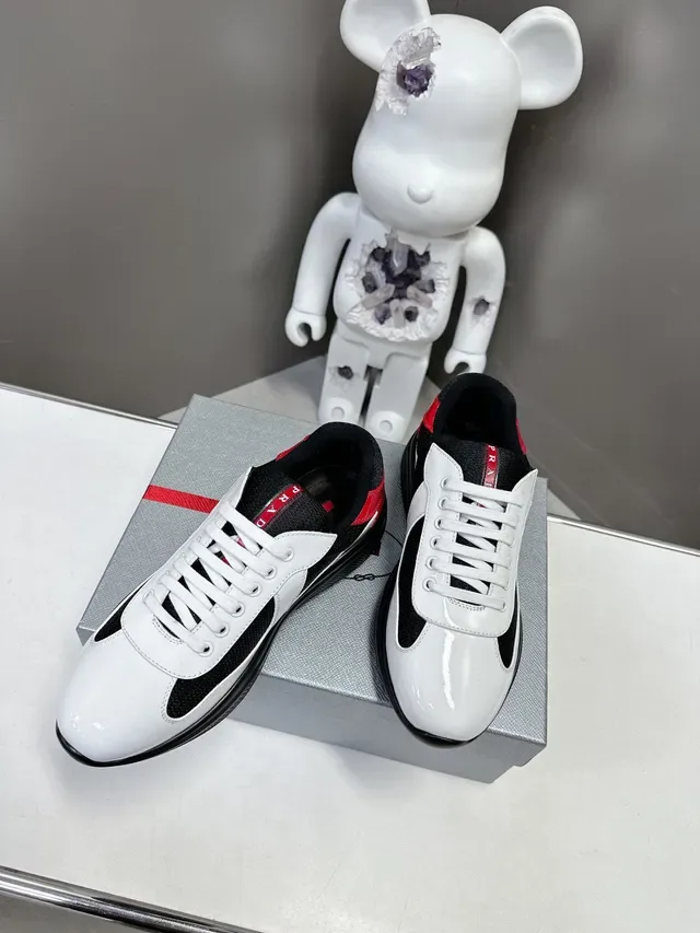 Prada Cloudbust White and Black Patent Leather Lifestyle Sneakers 4