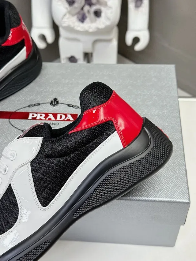 Prada Cloudbust White and Black Patent Leather Lifestyle Sneakers 7