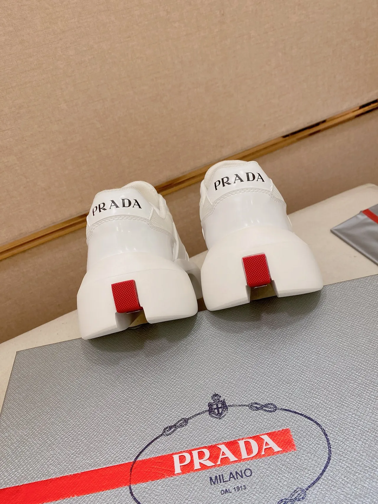 Prada Cloudbust White and Red Lifestyle Sneakers 3