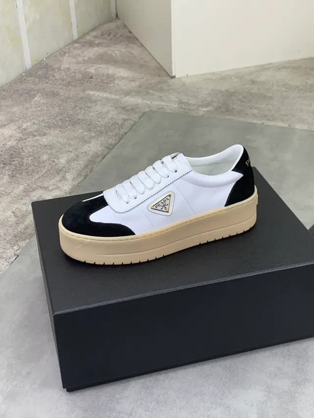 Prada Cloudbust White Black Beige Lifestyle Sneakers 4