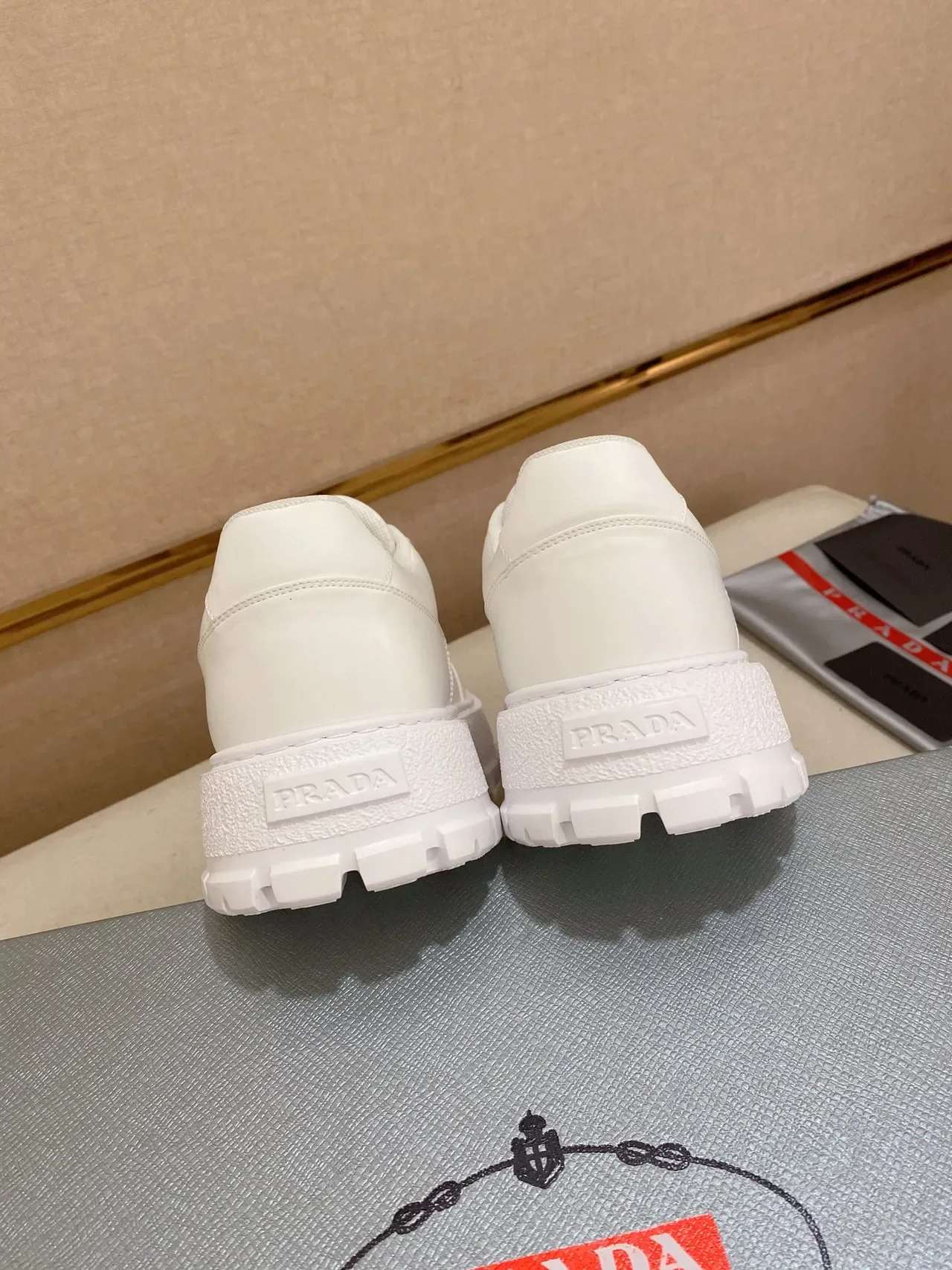 Prada Cloudbust White Leather Platform Chunky Sneakers 3