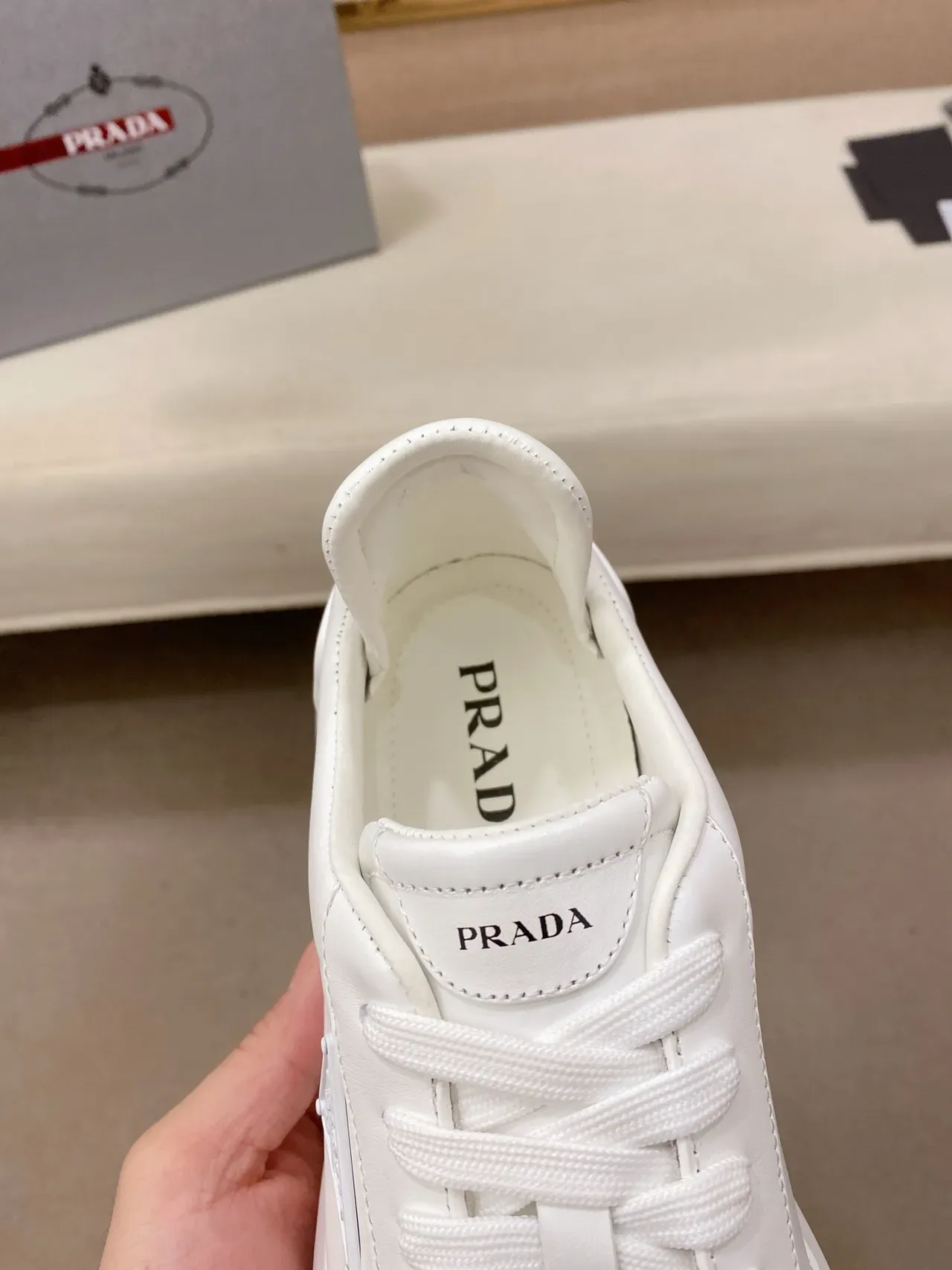 Prada Cloudbust White Leather Platform Chunky Sneakers 4