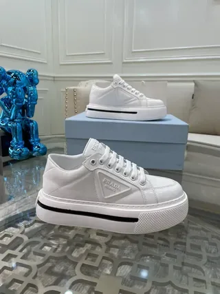 Prada Cloudbust White Leather Platform Lifestyle Sneakers 2