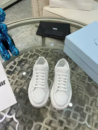 Prada Cloudbust White Leather Platform Lifestyle Sneakers 4