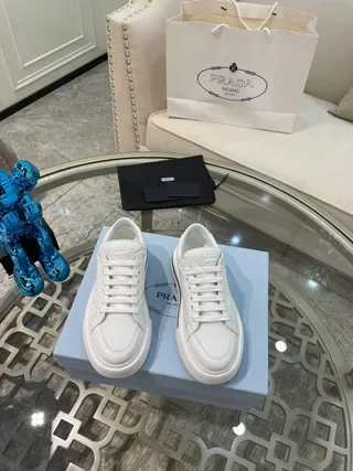 Prada Cloudbust White Leather Platform Lifestyle Sneakers 5
