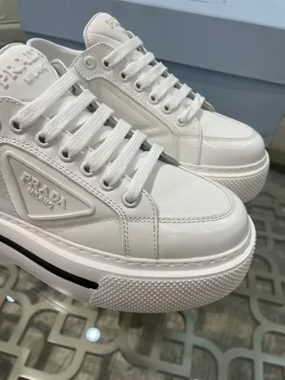 Prada Cloudbust White Leather Platform Lifestyle Sneakers 7