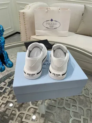 Prada Cloudbust White Leather Platform Lifestyle Sneakers 8