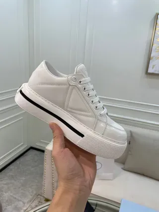 Prada Cloudbust White Leather Platform Lifestyle Sneakers 9
