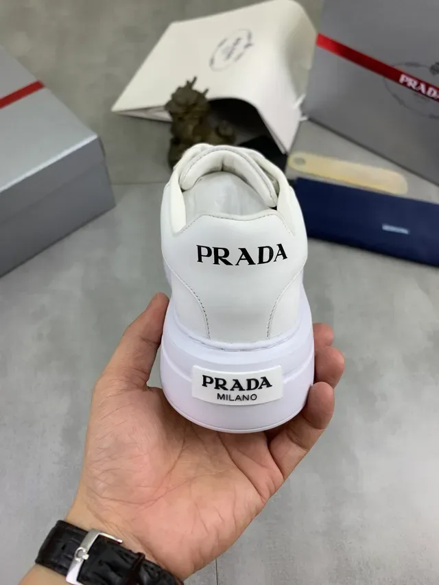 Prada Cloudbust White Low-Top Platform Sole Chunky Sneakers 3