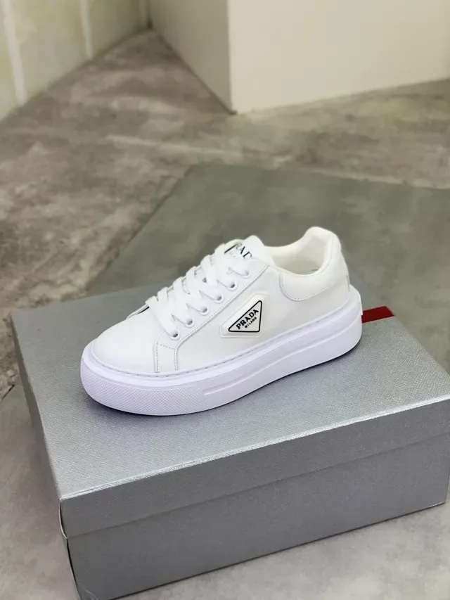 Prada Cloudbust White Low-Top Platform Sole Chunky Sneakers 4