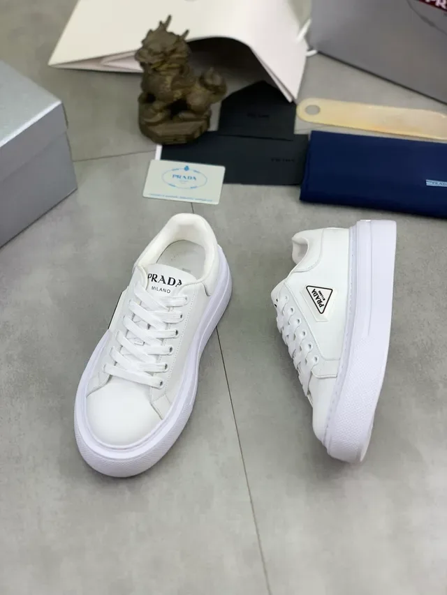 Prada Cloudbust White Low-Top Platform Sole Chunky Sneakers 5