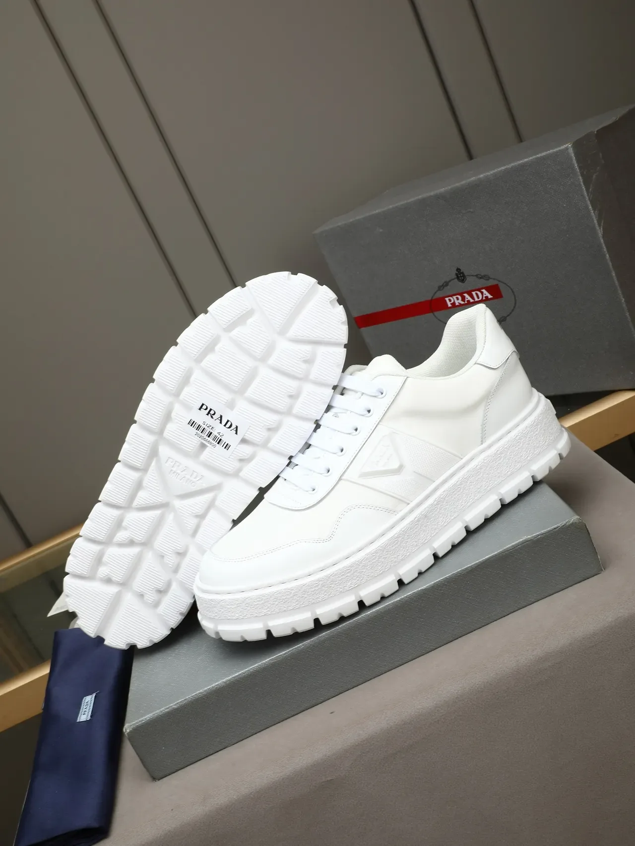 Prada Cloudbust White Monochrome Lifestyle Sneaker 4