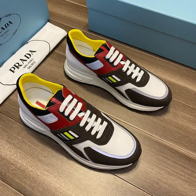 Prada Cloudbust White Red Multi-Panel Color-Blocked Upper Sculpted Chunky Midsole Lifestyle Sneakers 1