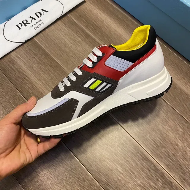 Prada Cloudbust White Red Multi-Panel Color-Blocked Upper Sculpted Chunky Midsole Lifestyle Sneakers 3