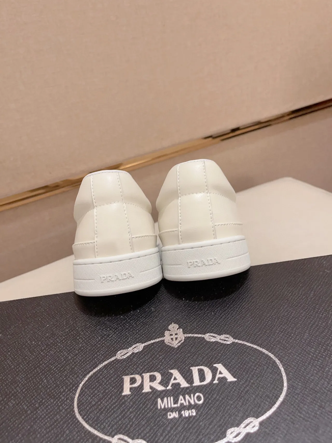 Prada Cloudbust White Slip-On Quilted Triangular Texture Loafer 8