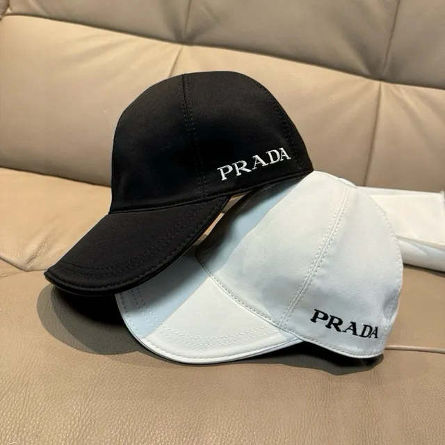 Prada Embroidered Logo Off-White Baseball Cap 2