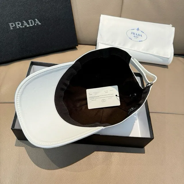 Prada Embroidered Logo Off-White Baseball Cap 3