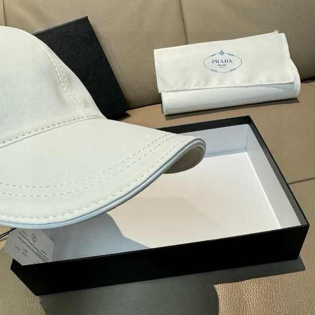 Prada Embroidered Logo Off-White Baseball Cap 6