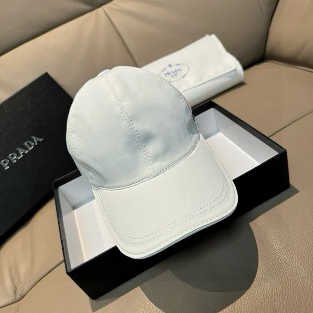 Prada Embroidered Logo Off-White Baseball Cap 7
