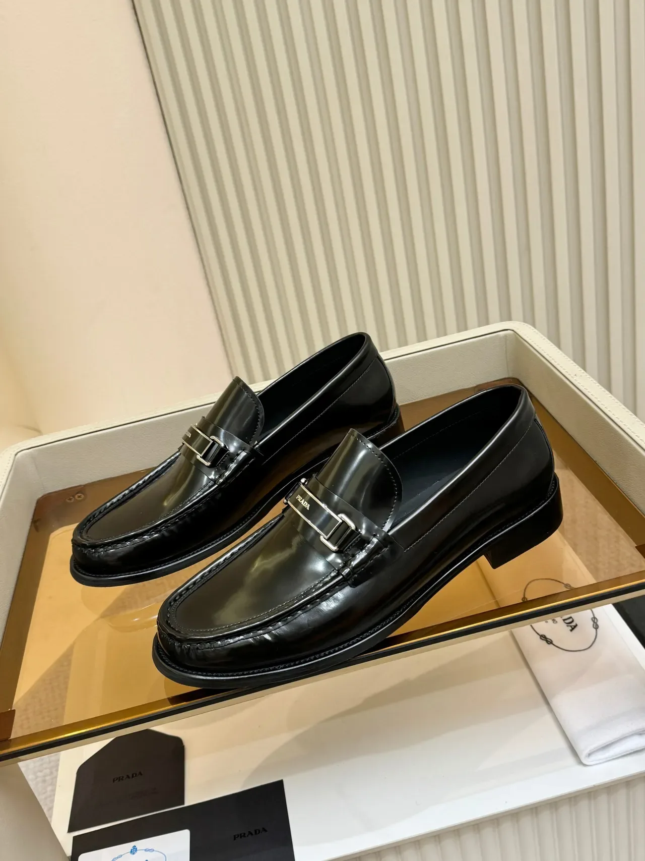 Prada Horsebit Loafer Black Patent Leather Loafers 4