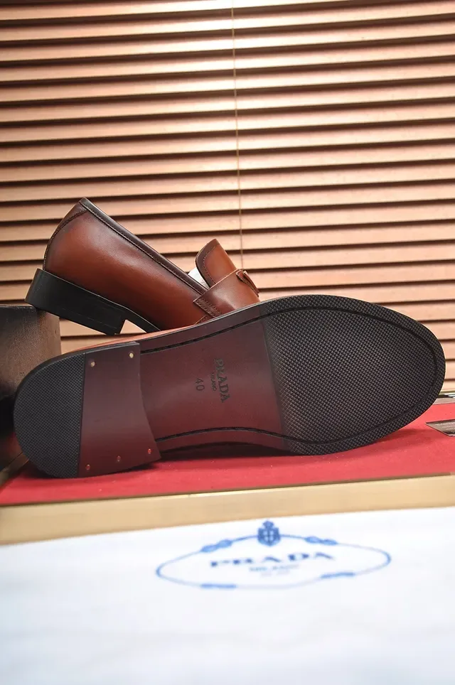 Prada Penny Loafer Two-Tone Brown Leather Loafers 3