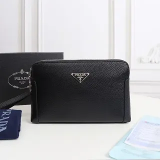 Prada Vitello Pezzato Black Silver Pebbled Leather Zip-Top Closure Handbag