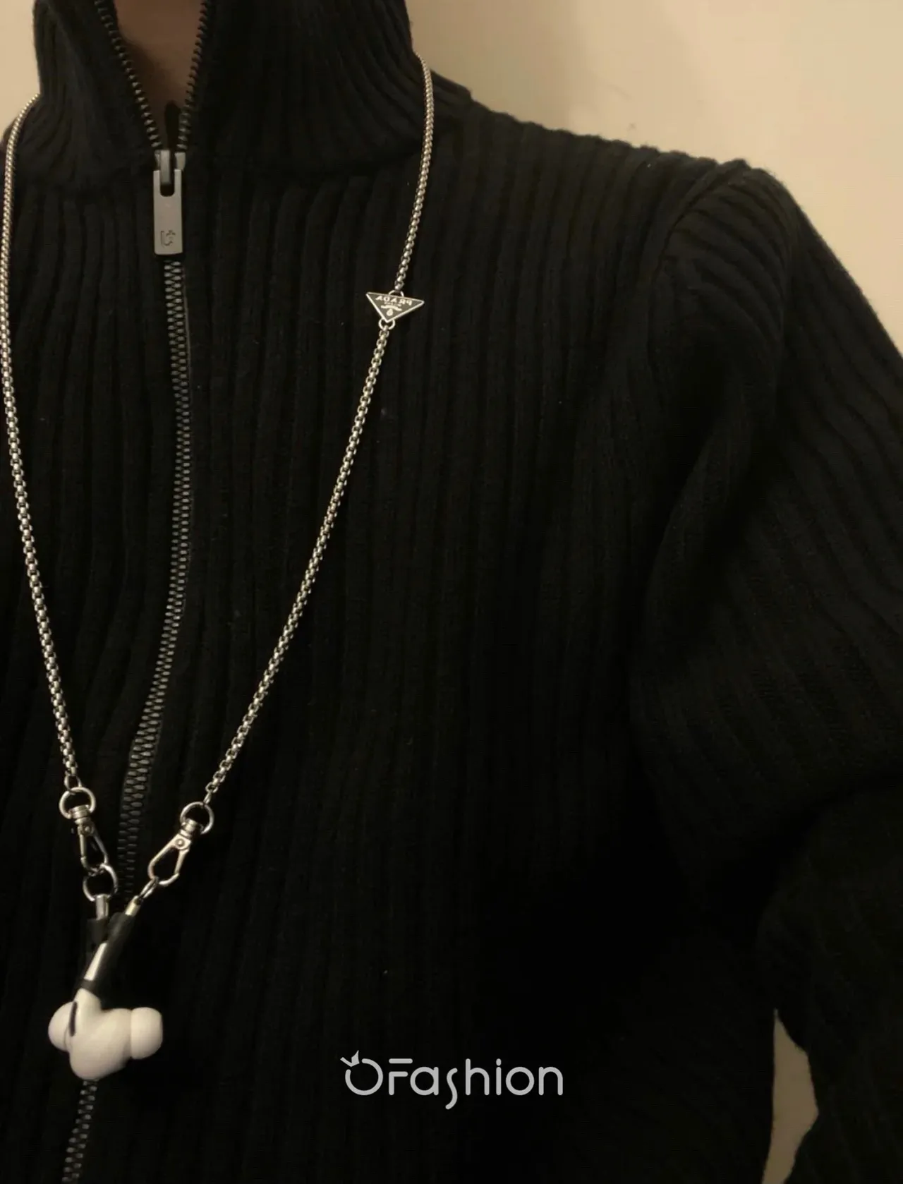 Prada أبيض أسود ساق زخارف TWS سماعات أذن 8
