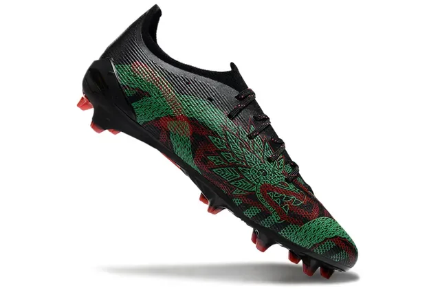 Puma Future Z Black Red Textured Synthetic Upper Graphic Pattern Firm-Ground Soccer Shoes 2