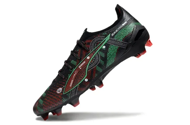 Puma Future Z Black Red Textured Synthetic Upper Graphic Pattern Firm-Ground Soccer Shoes 3