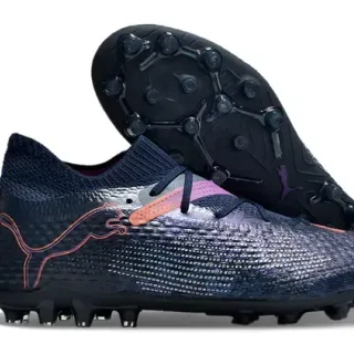 Puma Future Z Navy Pink Knit Upper Iridescent Gradient Firm-Ground Soccer Shoes