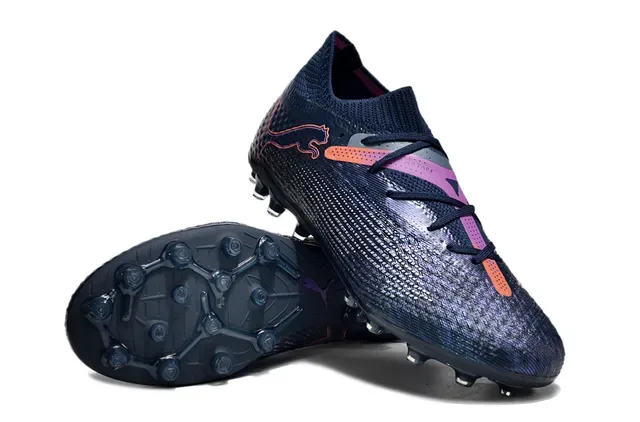 Puma Future Z Navy Pink Knit Upper Iridescent Gradient Firm-Ground Soccer Shoes 4