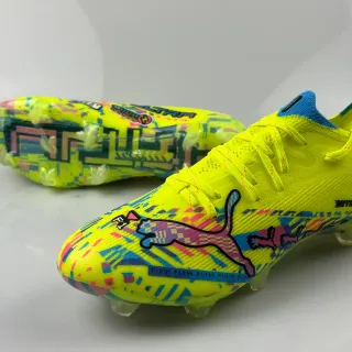 Puma Future Z Nitro Elite Neon Yellow Pixel Print Firm-Ground Soccer Shoes