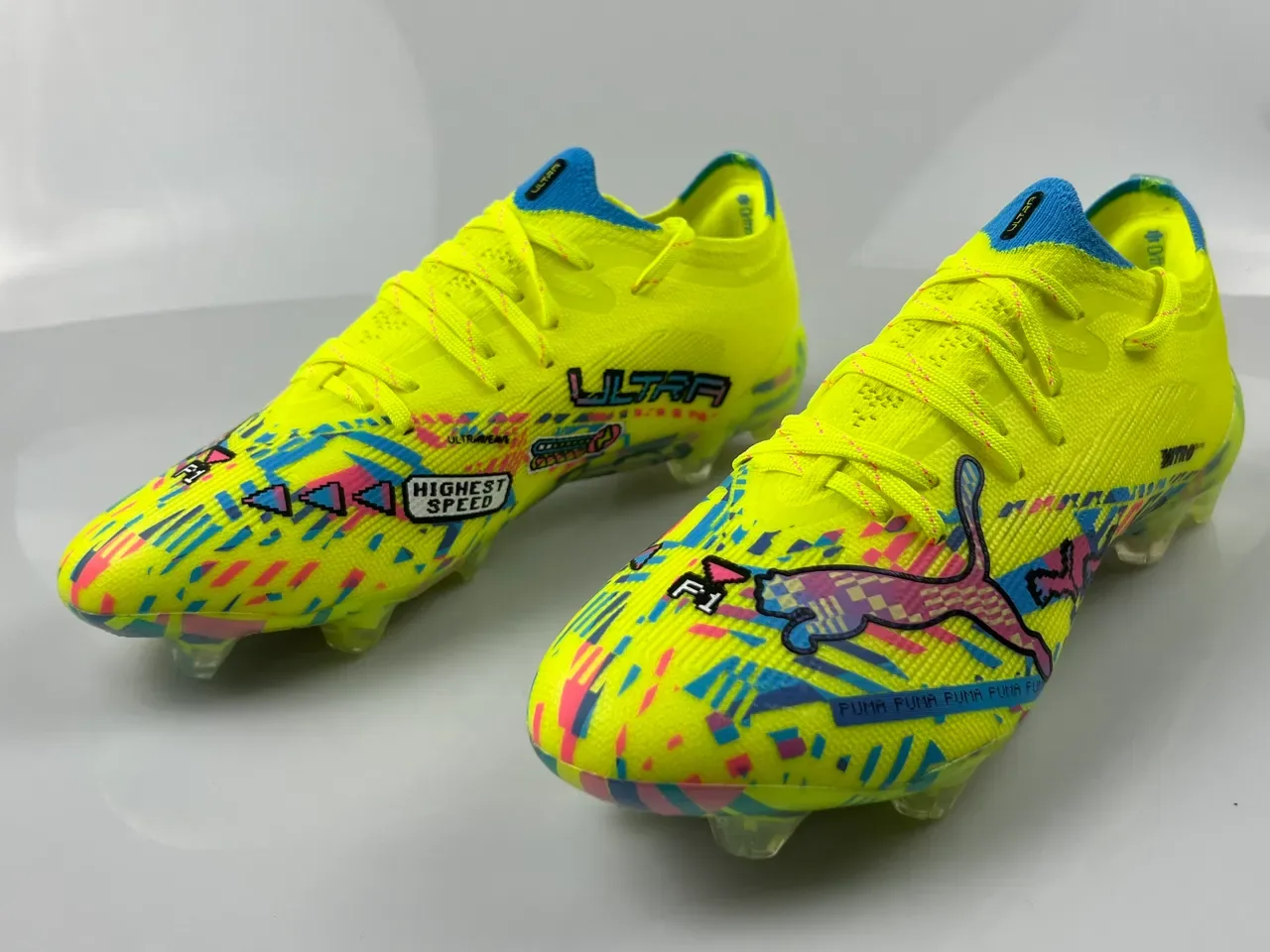 Puma Future Z Nitro Elite Neon Yellow Pixel Print Firm-Ground Soccer Shoes 2