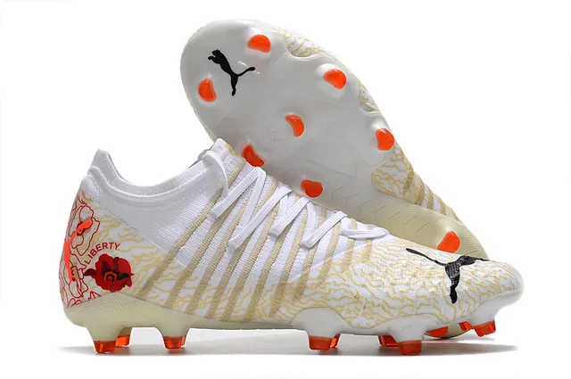 Puma Future Z Laranja Dourado Upper Malha Cadarços Assimétricos Piso Firme Sapatos de Futebol 14