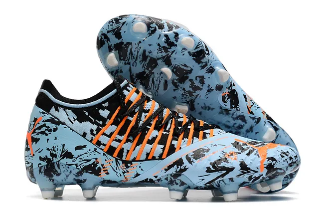 Puma Future Z Laranja Dourado Upper Malha Cadarços Assimétricos Piso Firme Sapatos de Futebol 22