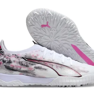 Puma Future Z White Pink Ribbed Synthetic Upper Abstract Print Turf Soccer Shoes