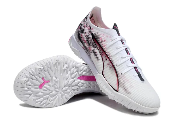 Puma Future Z Branco Rosa Acanalado Sintético Superior Impressão Abstrata Relvado Sapatos de Futebol 4