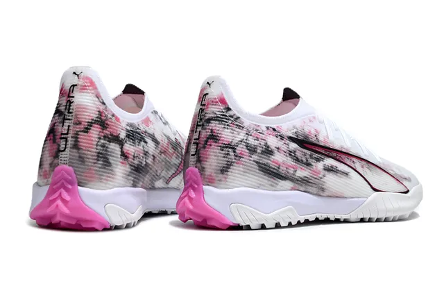 Puma Future Z Branco Rosa Acanalado Sintético Superior Impressão Abstrata Relvado Sapatos de Futebol 5
