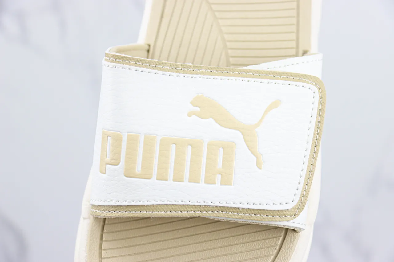 Puma Slide White and Beige Slippers 4