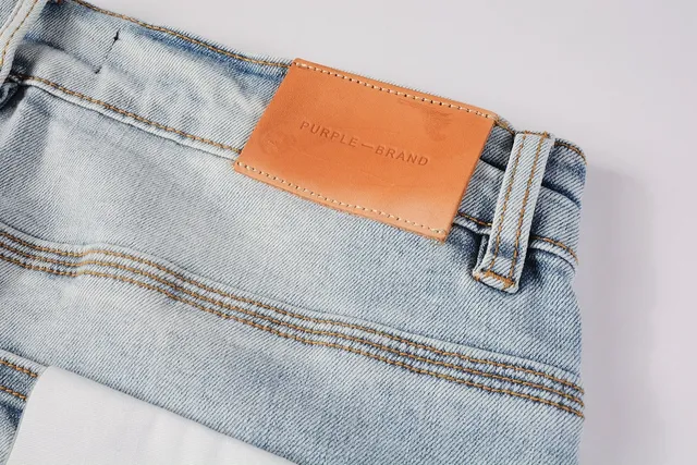 Purple Brand Blue Black Light-Wash Denim Asymmetrical Graphic Print Jeans 4