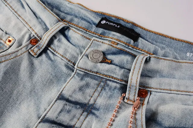 Purple Brand Blue Black Light-Wash Denim Asymmetrical Graphic Print Jeans 11