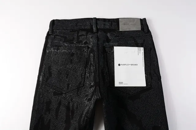 Purple Brand Crackle-Print Black Slim-Fit Jeans 7