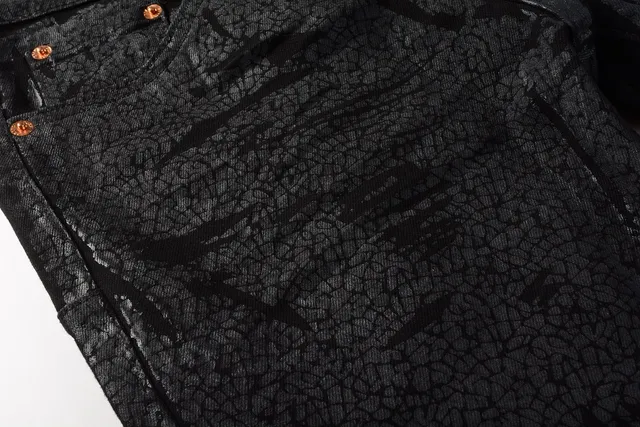 Purple Brand Crackle-Print Black Slim-Fit Jeans 8