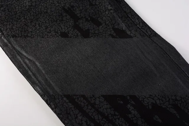 Purple Brand Crackle-Print Black Slim-Fit Jeans 9