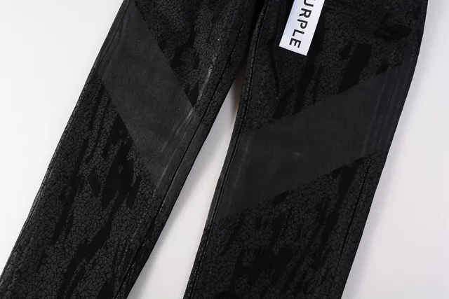 Purple Brand Crackle-Print Black Slim-Fit Jeans 10