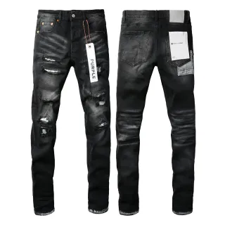 Purple Brand Distressed Black Washed Ripped Jeans