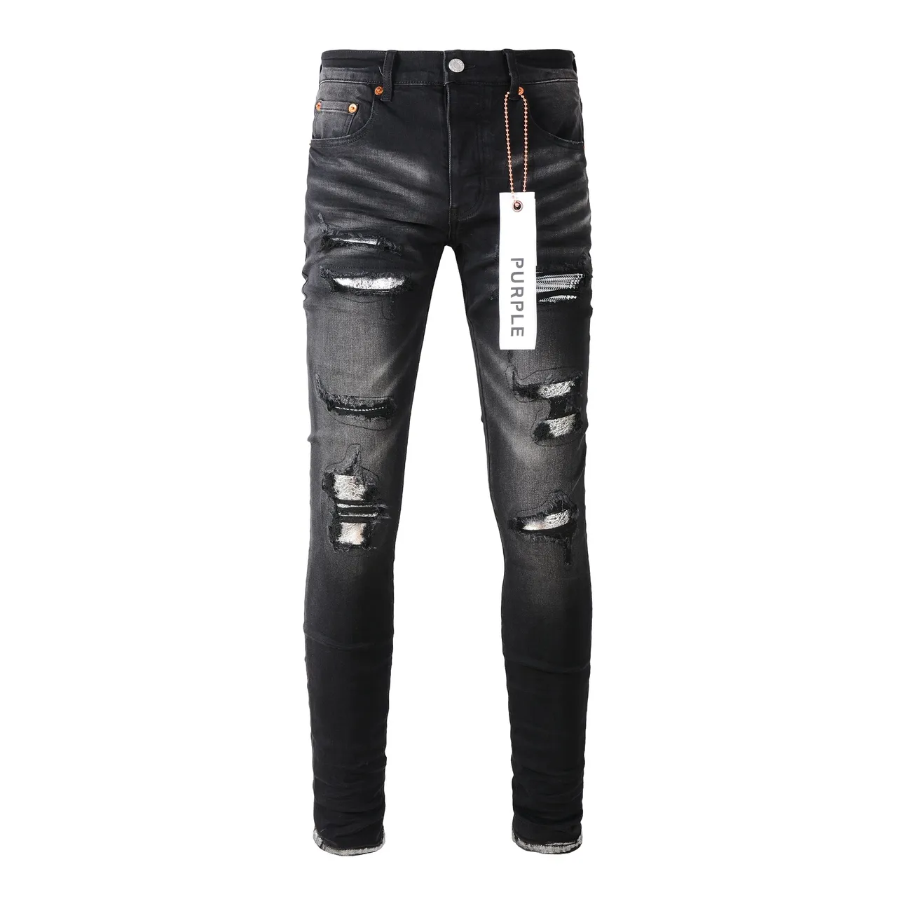 Purple Brand Distressed Black Washed Ripped Jeans 18