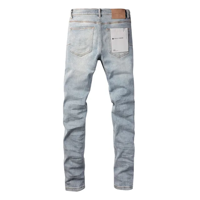 Purple Brand Light-Wash Distressed Slim-Fit Jeans 14