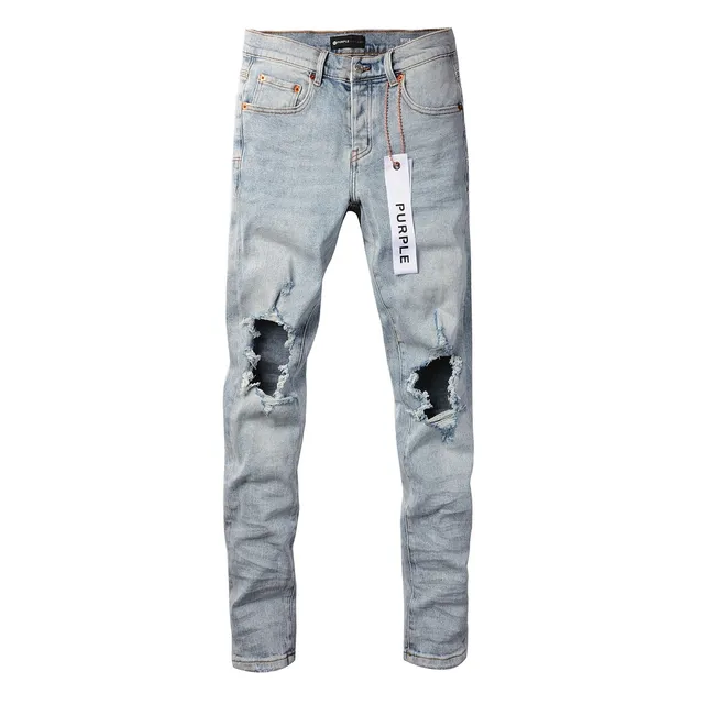 Purple Brand Light-Wash Distressed Slim-Fit Jeans 15